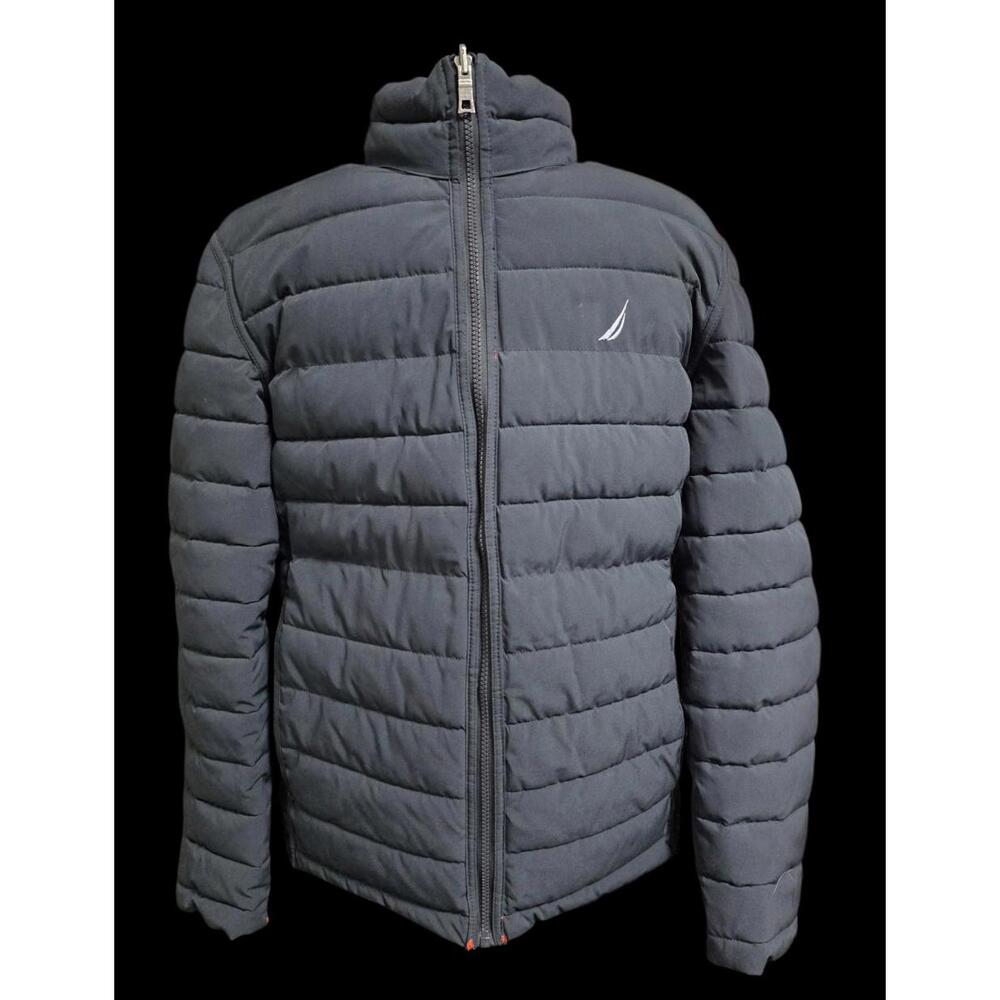 Navy/Bright Orange Men's Nautica Quilted & Insulated Reversible Jacket Size Med.